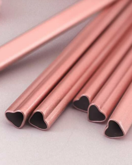 Pajita de acero inoxidable corazón