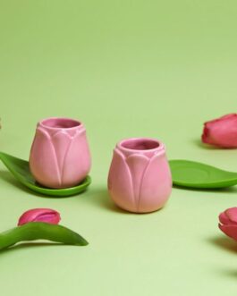 Set tacitas y platos Tulipán