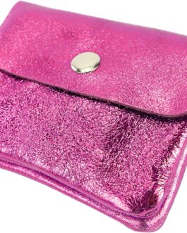 Cartera piel fucsia moda