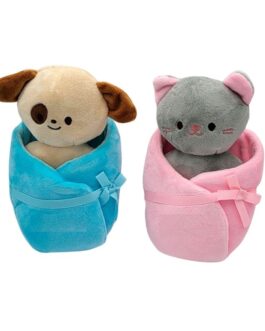 Peluches Gato o Perro con manta