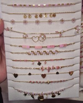 Collares dorados y rosados