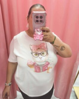 Camiseta Gato gafas