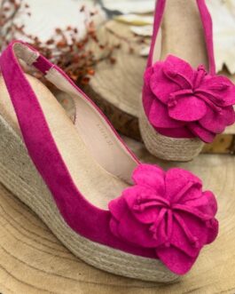 Cuñas fucsia con Flor