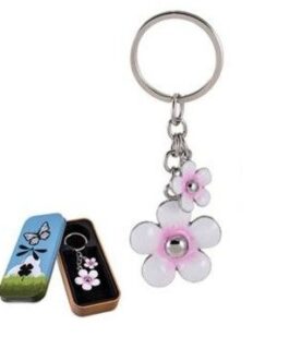 Llavero flores esmaltadas en caja