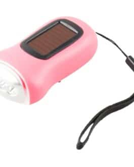 Linterna Dynamo solar rosa