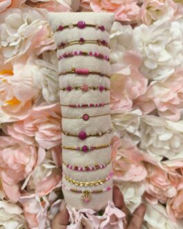 Pulseras acero doradas y rosas