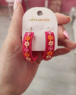 Pendientes aros con florecitas