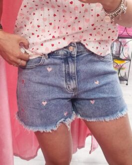 Vaquero corto Corazones rosas