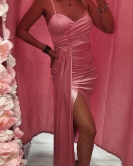 Vestido de fiesta rosa ceñido