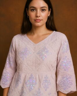 Blusa lentejuelas lavanda