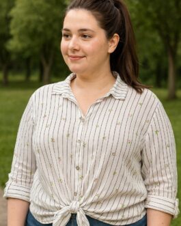 Camisa rayada con florecitas