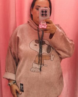 Sudadera curvy Snoopy brillo