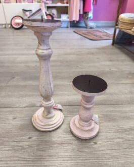 Pack dos portavelas de madera