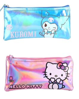 Estuche iridiscente Kuromi y Hello Kitty
