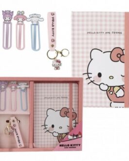 Pack cuaderno y clips Hello Kitty