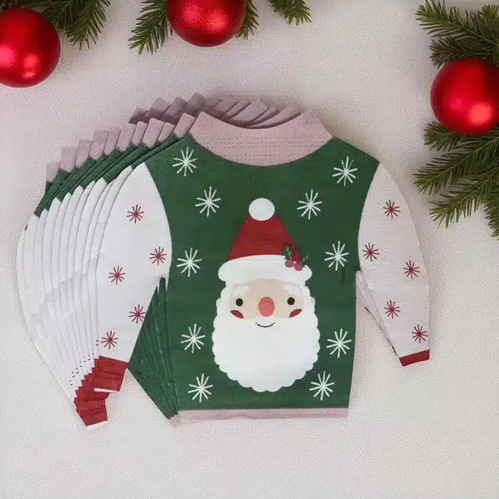 Servilletas navideñas jersey Papa Noel