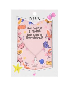 Colgante acero plateado gatos