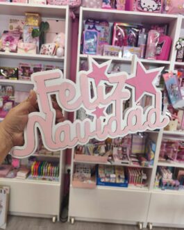 Letrero Feliz Navidad rosa