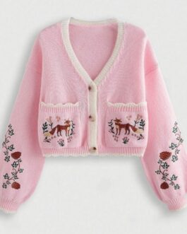 Rebeca rosa ciervo bordado