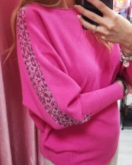 Jersey fucsia con brillantes